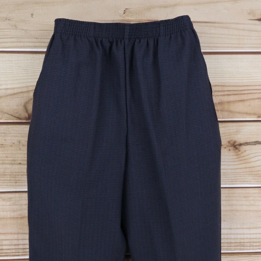 Briggs Pants Womens Size 10P Dark Blue Geometric High Rise Stretch Waist NWT $34